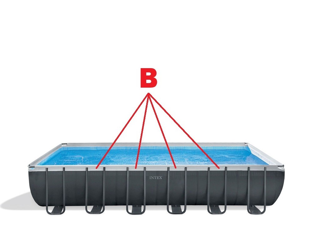Replacement Horizontal Pole B for 24ftX12ftX52in Rectangular Ultra Frame Pool