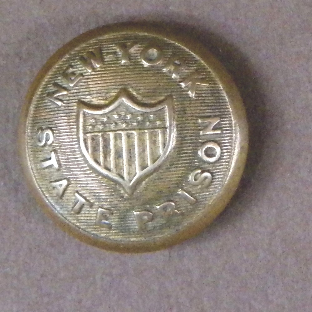 Bb NEW YORK STATE PRISON  UNIFORM BUTTON 19th Century Medium