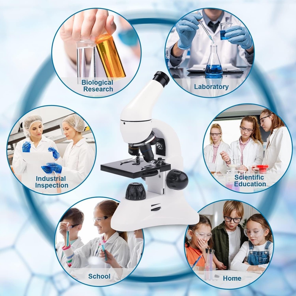 USCAMEL Microscope for Adults Kids, 100X-2000X Biological Compound Microscope
