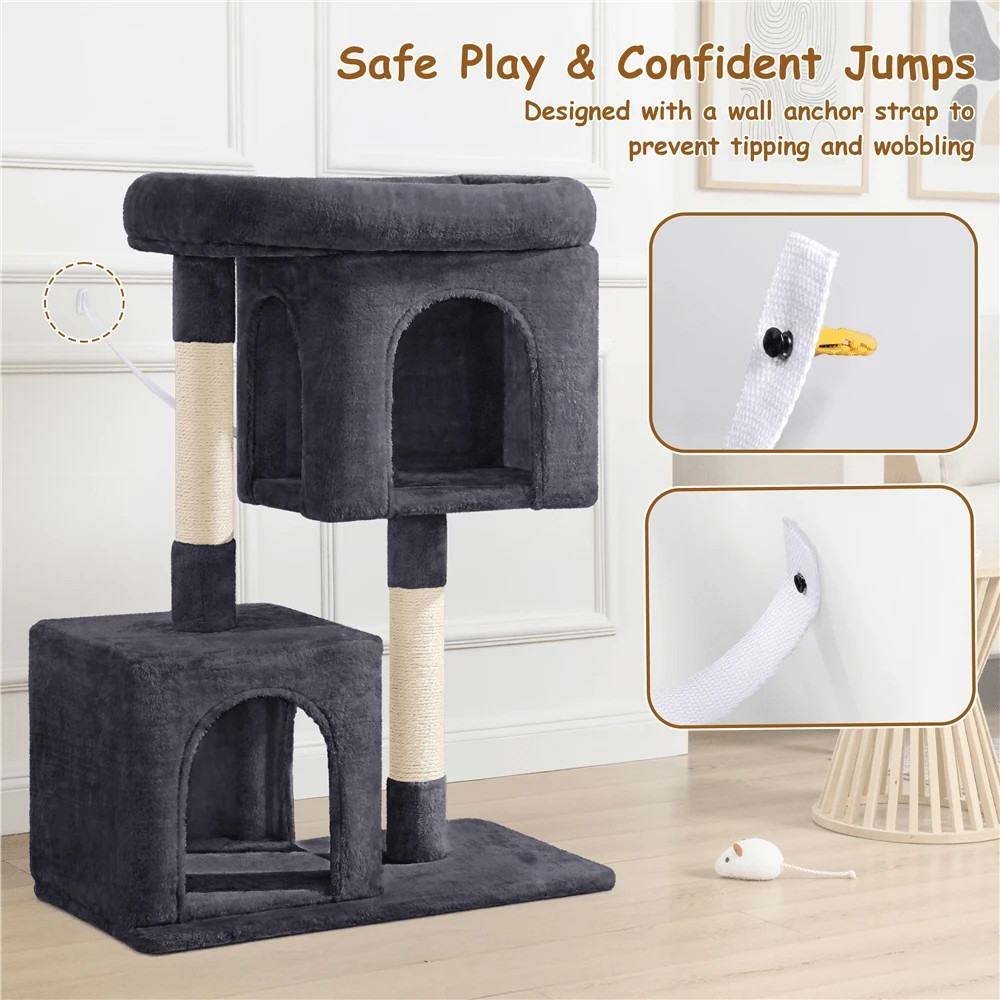 Butterslay Modern Cat Tower Cat Tree Scratching Posts Small Medium Cats