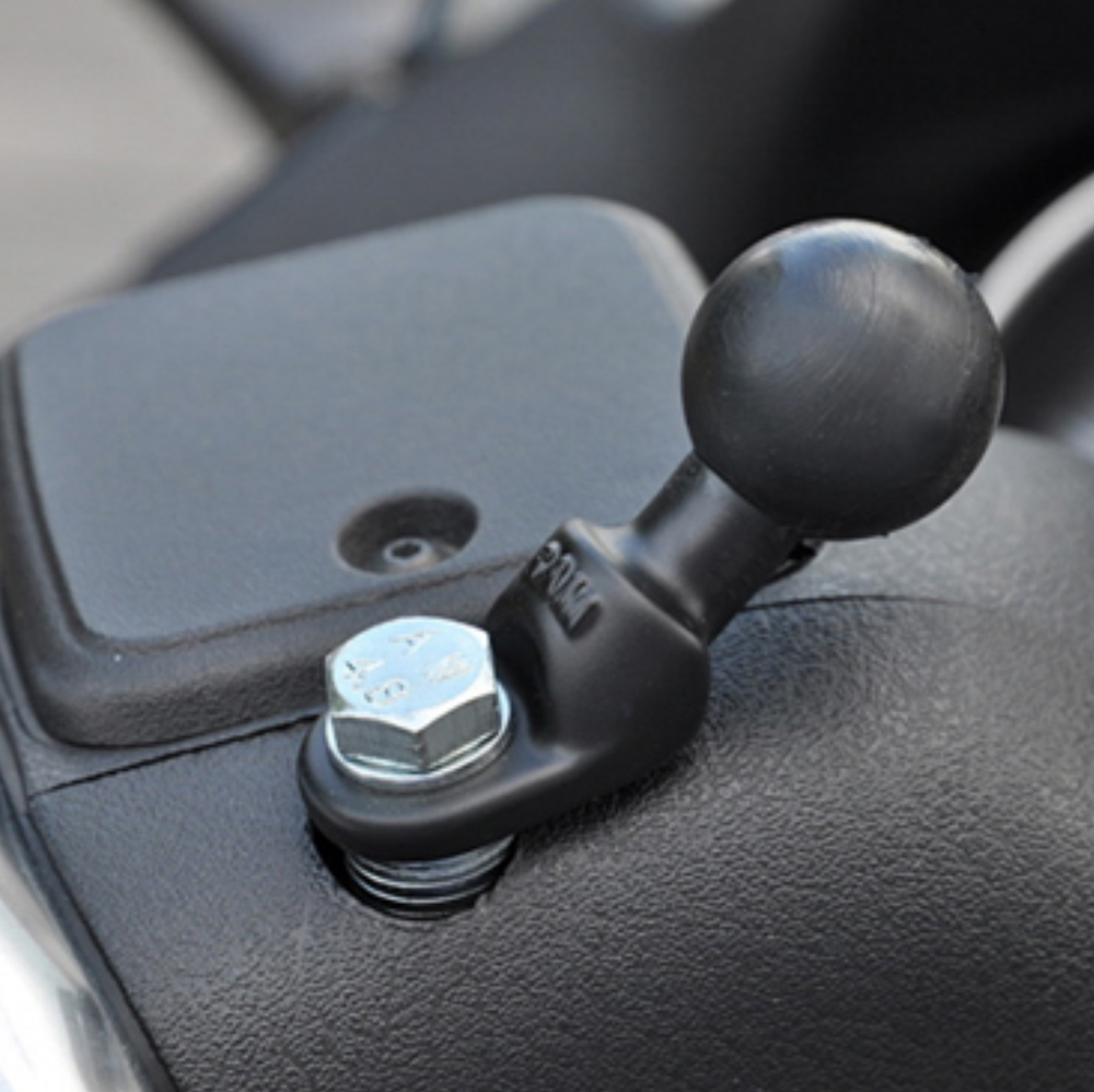 Genuine Ram Mount - Motorcycle Scooter Angled Base Mount with 9mm Hole & 1" Ball