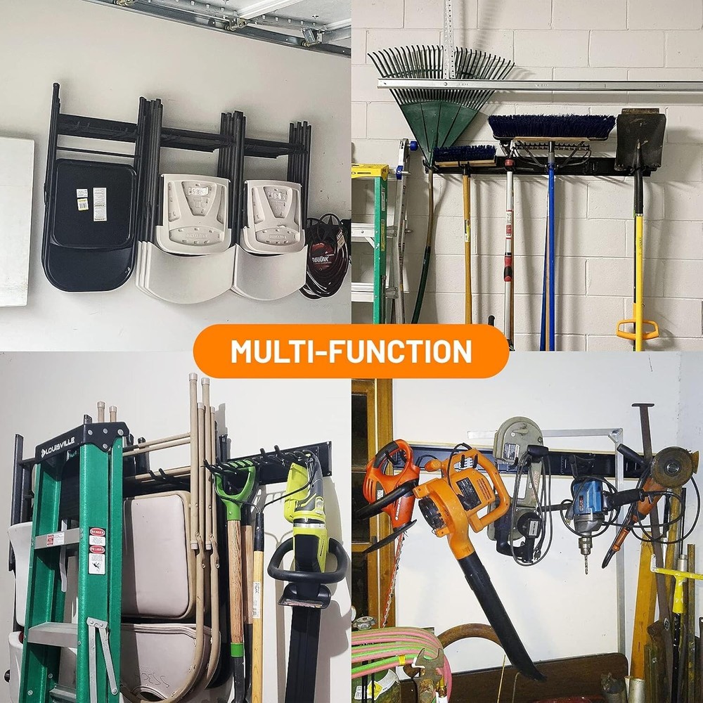 Versatile Garage Tool Storage Organizer - 450lb Capacity with Adjustable Hooks