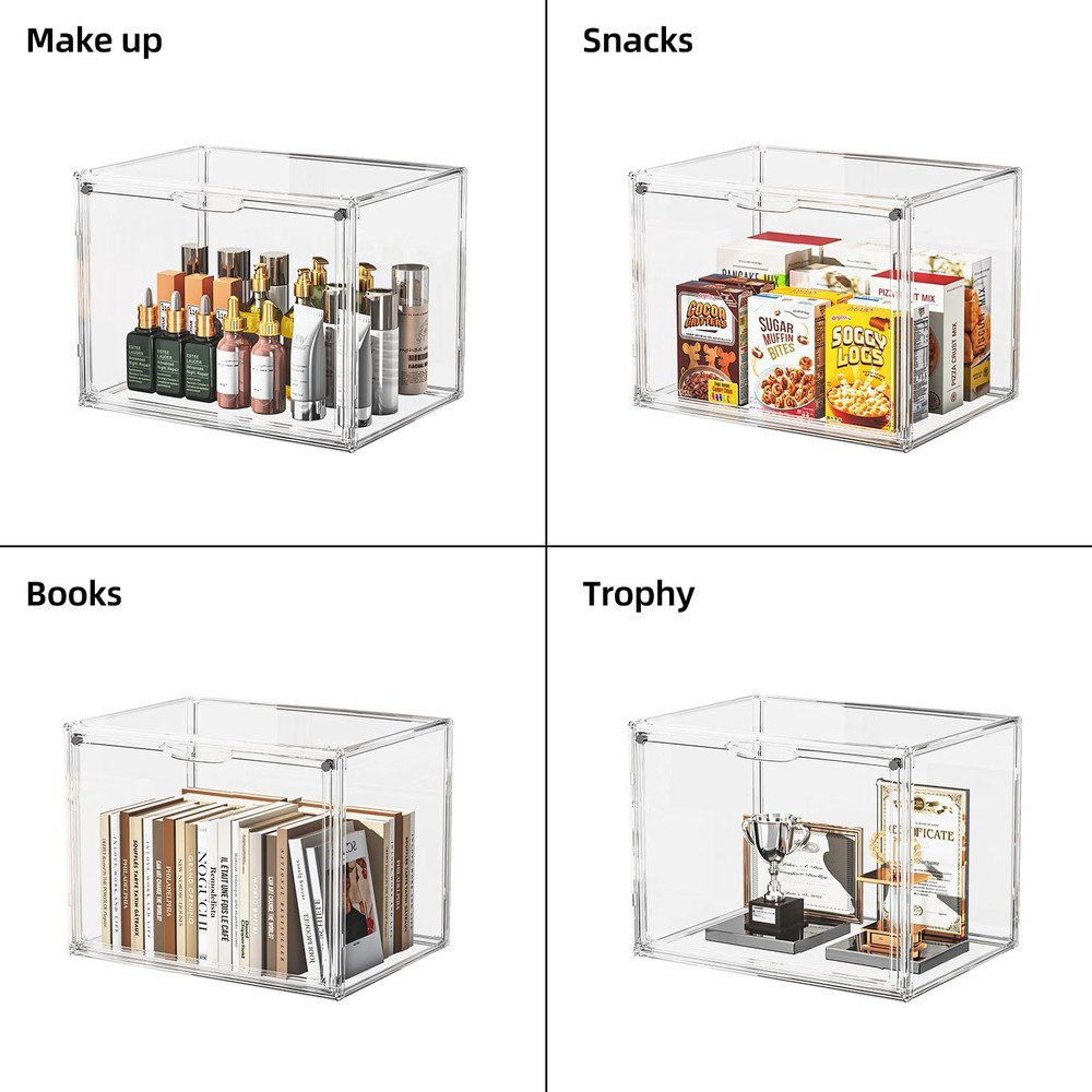 HOYOJA Clear Acrylic Display Case, Large Stackable 1 Pack, X Large-Clear