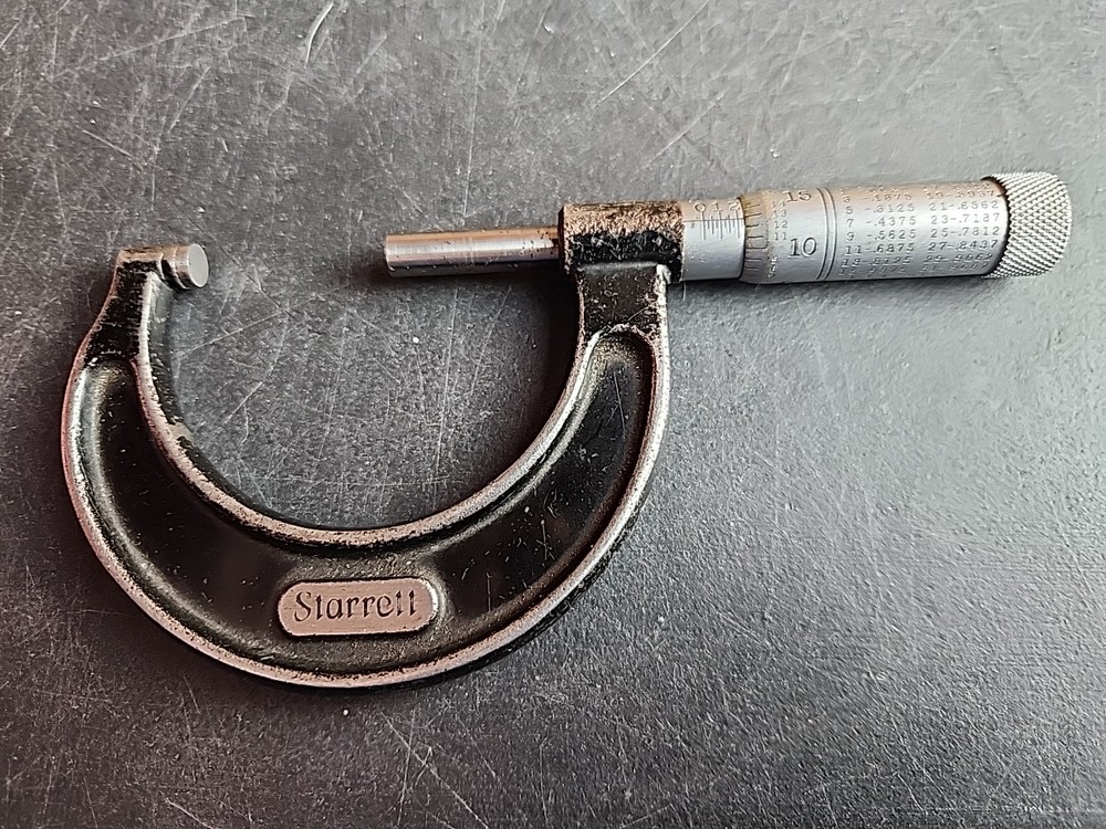 STARRETT # 436 Micrometer 1" - 2" x .0001" Smooth Thimble Movement