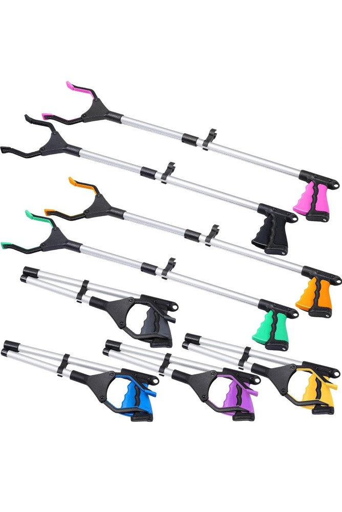 Ctosree 8 Pack 32" Trash Grabber Reacher Tool for Elderly, Foldable Litter