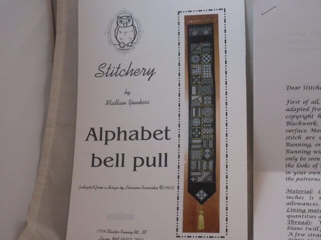Stitchery by Madlain Yunkers Alphabet Bell Pull - Charts and Instructions