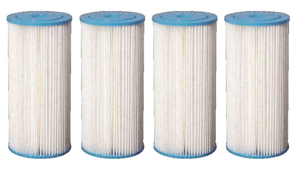 Bluonics Pleated Sediment Water Filters 4 Washable 4.5 x 10 Cartridges -5 Micron