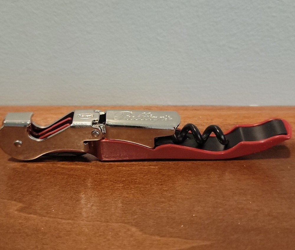 Pulltaps Double-Hinged Corkscrew Harken Red Stainles Steel Wine Opener