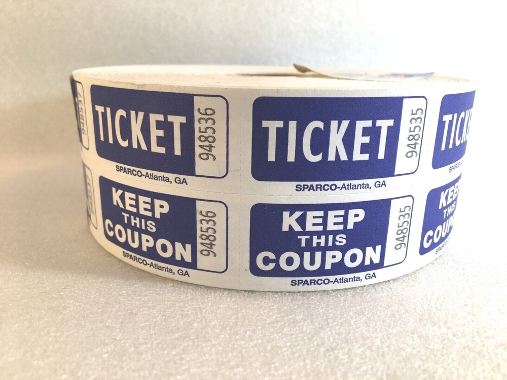 Sparco Blue & White Double Stub Raffle Tickets 2000 Count