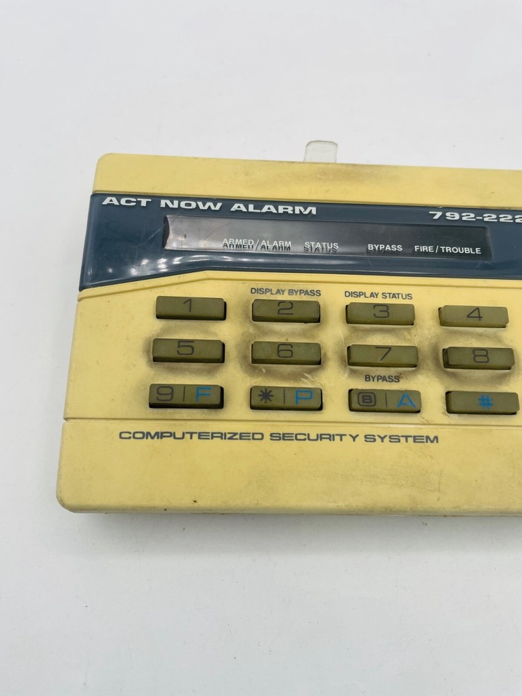 Napco Act Now Alarm Control Keypad Panel Yellow for Computerized Security System