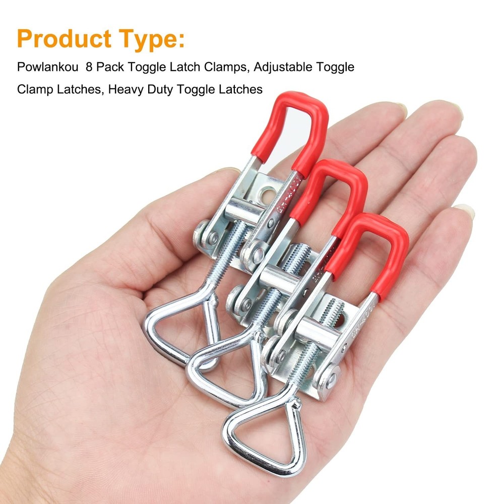 8 Pieces Adjustable Toggle Clamps, Heavy Duty Toggle Latch Clamps, Pull Latch...
