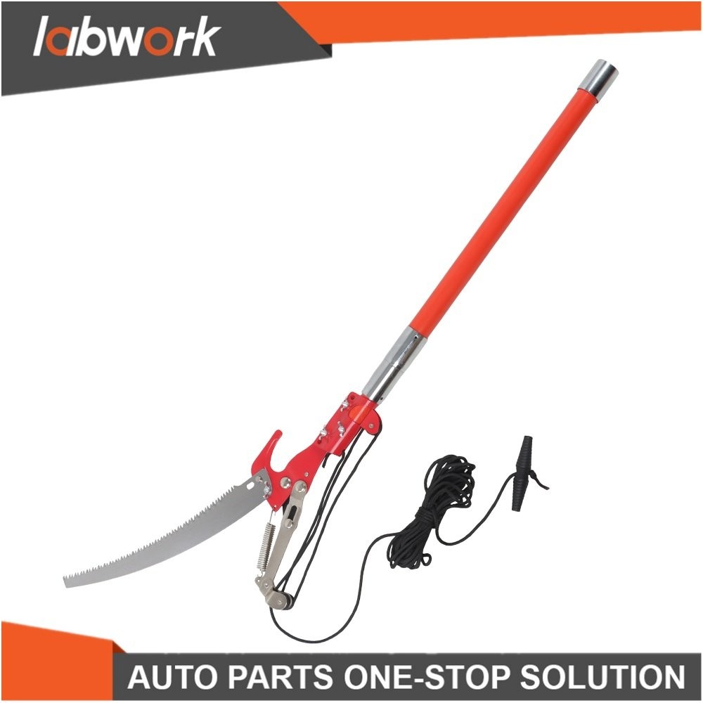 Labwork 30 Feet Tree Pole Pruner Hand extension Tree Branch Pole Saws Orange-red