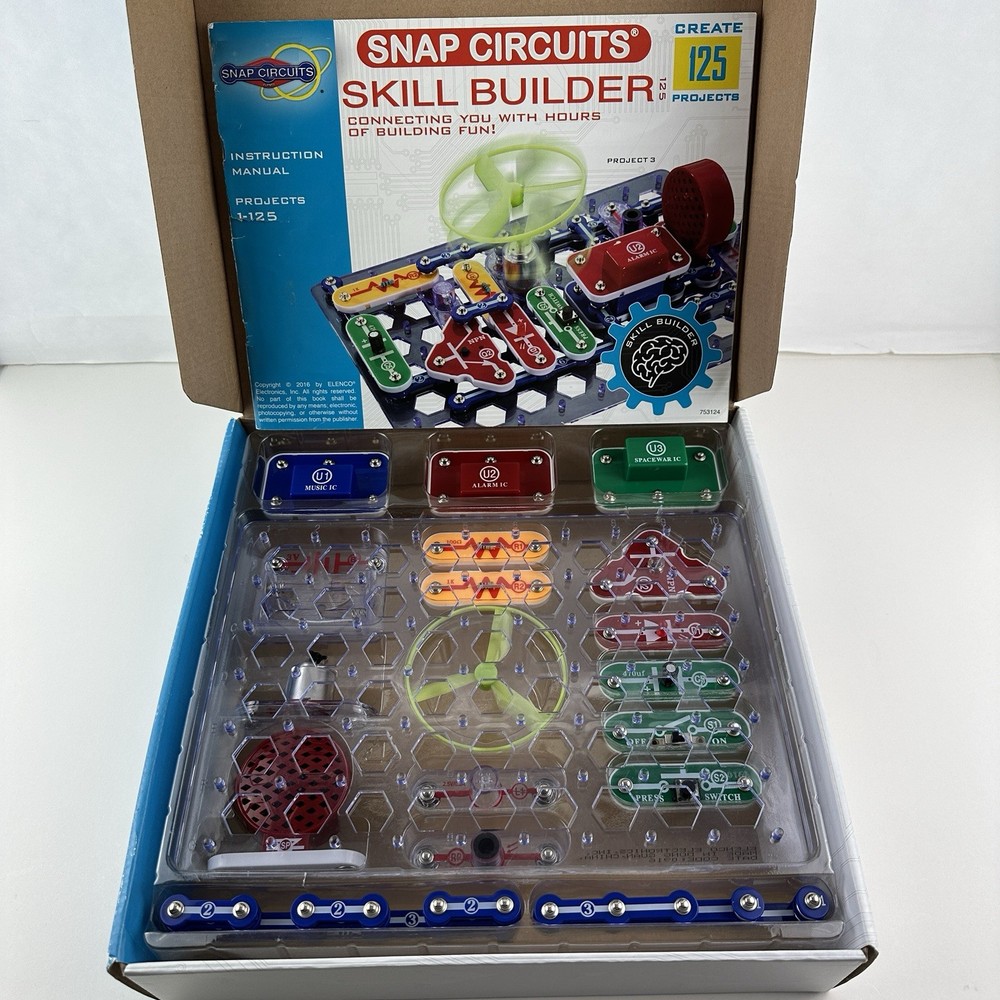 Elenco Snap Circuits Skill Builder STEM Create 125 Project Model SB-125 COMPLETE