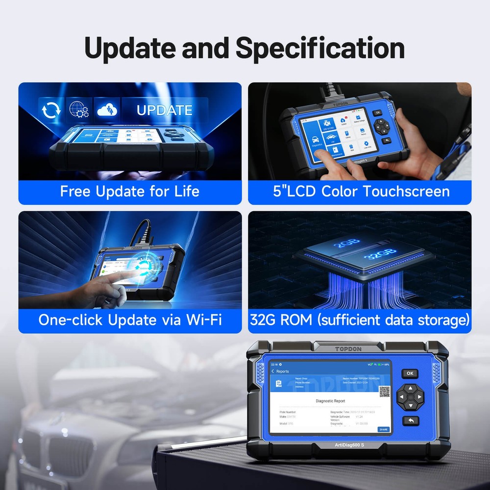 Check Engine OBD2 Scanner Transmission ABS SRS Code Reader Diagnostic Scan Tool