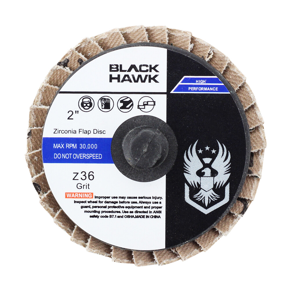 100 Pack - 2" Mini Flap Discs 36 Grit Quick Change Sanding Roloc Style Type R