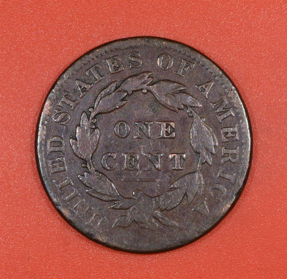 1834 "Sm.8" Coronet Head Large Cent "F"