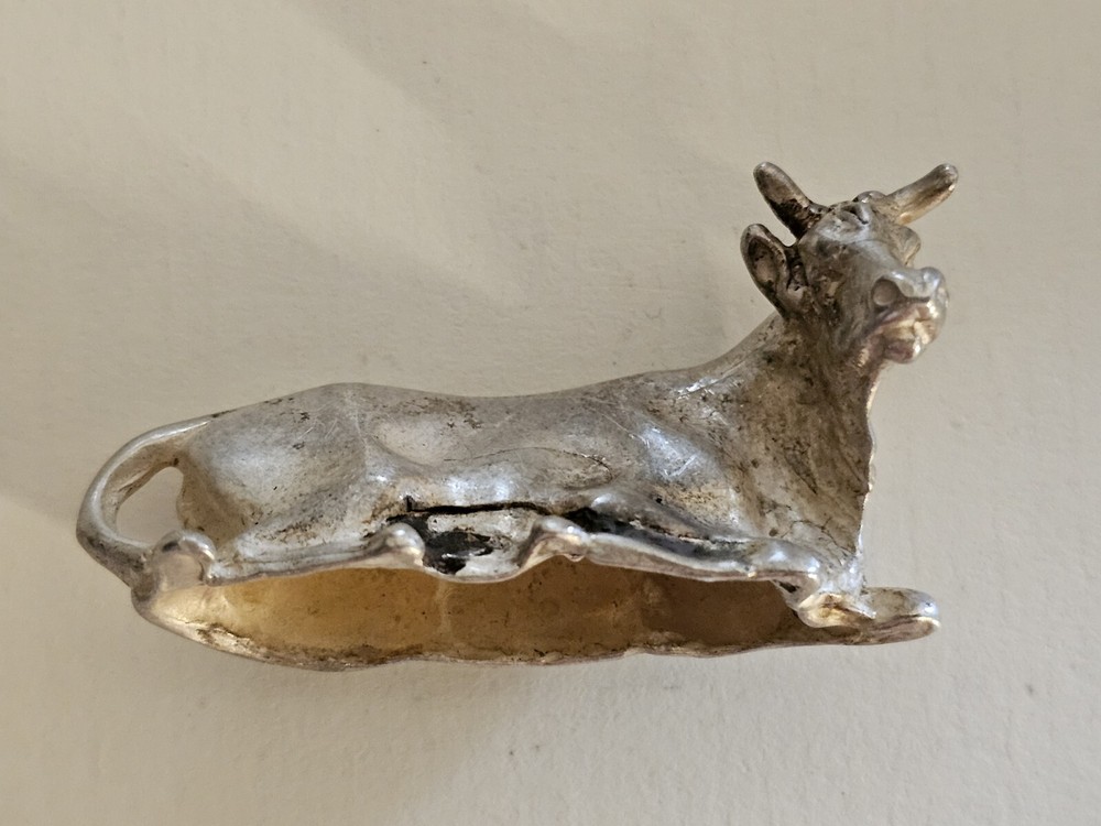 Sterling Silver 925 Greek Cow Miniature.