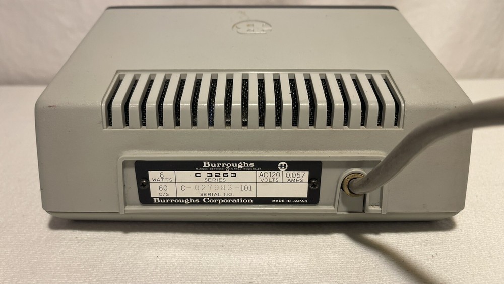 Vintage Burroughs C 3263 Electronic Adding Machine TESTED