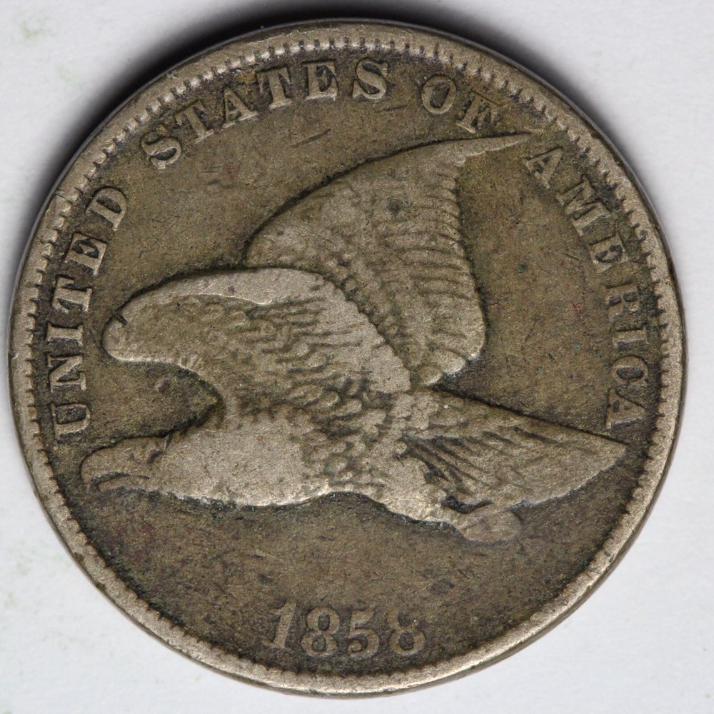 1858 SL Flying Eagle Cent Penny VF E103
