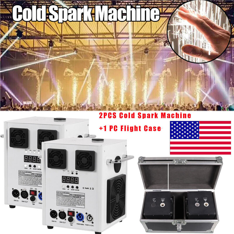 700W Cold Spark Machine  Flight Case DMX Effect Firework Stage DJ Party Wedding