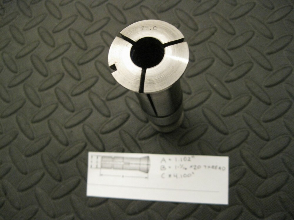15mm Collet with 1-1/16 x 20 Thread, Unknown Make