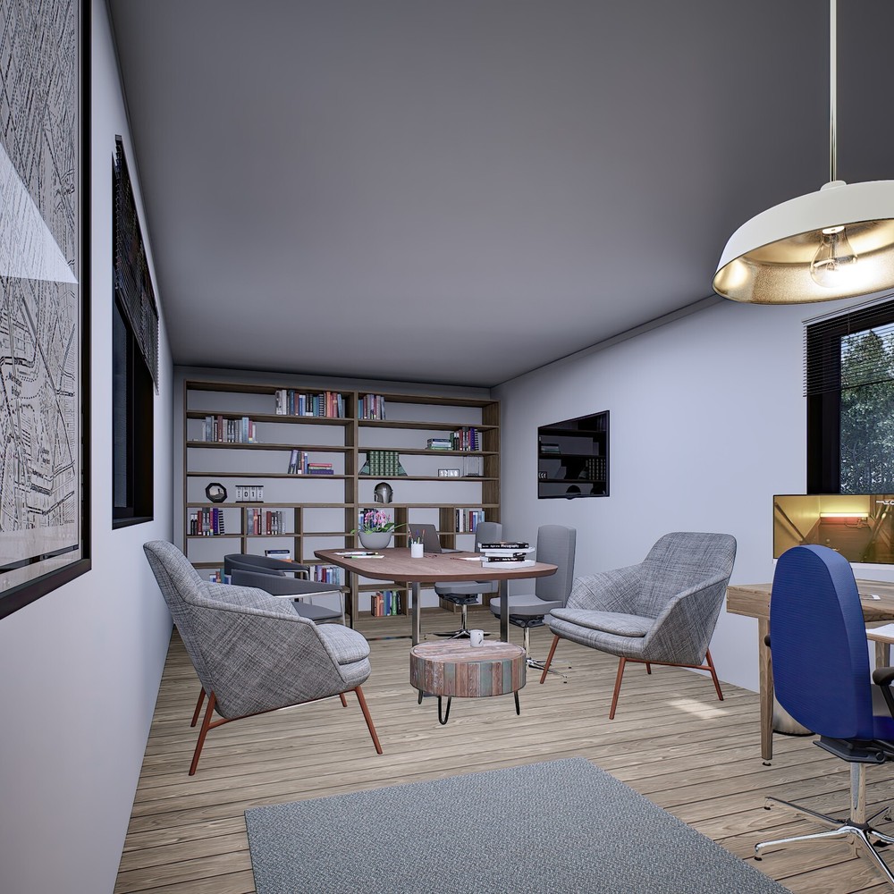Tiny Office Plan, 12’ x 24’ Small Office Plans, Tiny House Plans, Hard Copy