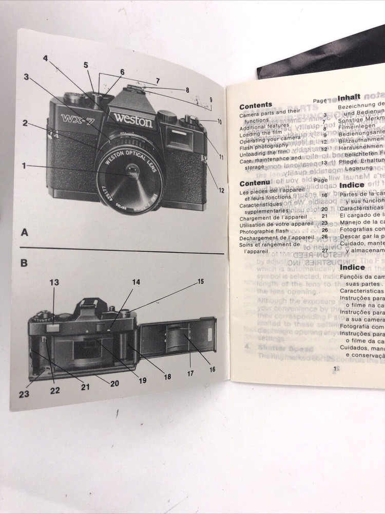 EMPTY BOX Weston WX-7 Camera Manual Prop