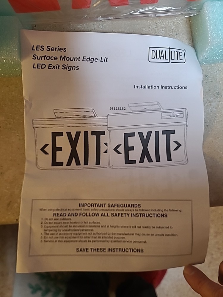 Dual Lite LESCSRXWE LES Series Surface Mount Edge-lit LED Exit Sign [White]