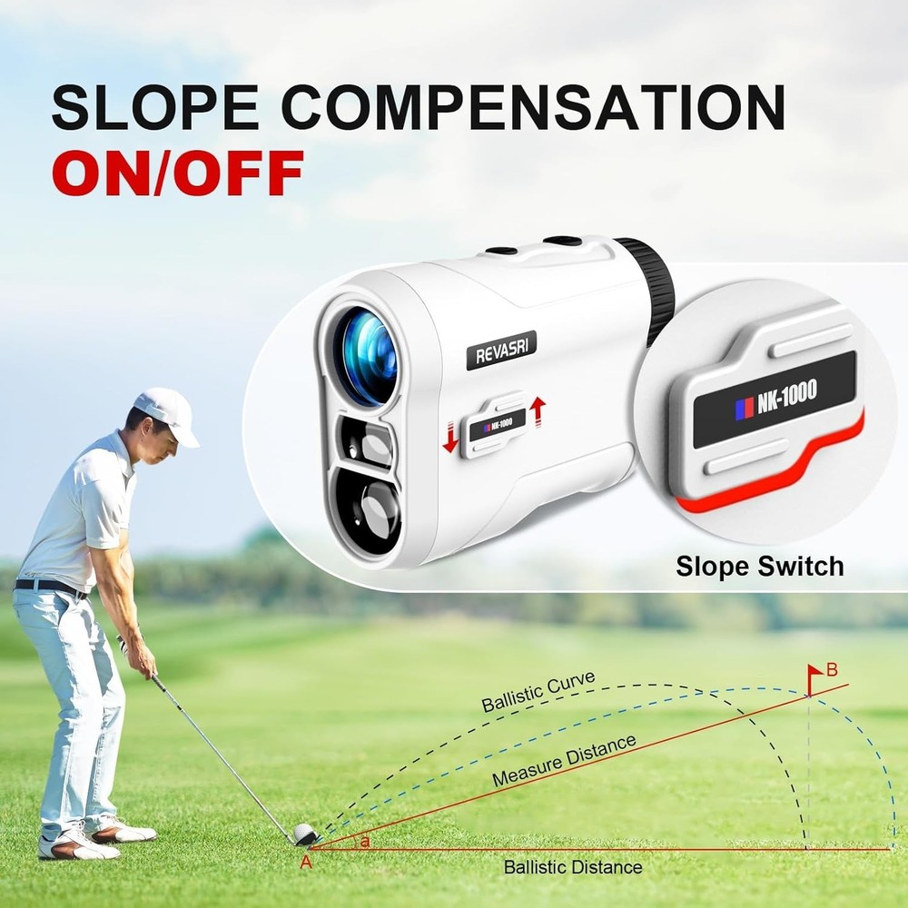 Waterproof Golf Rangefinder with External Slope Switch – Easy to Use & Accurate