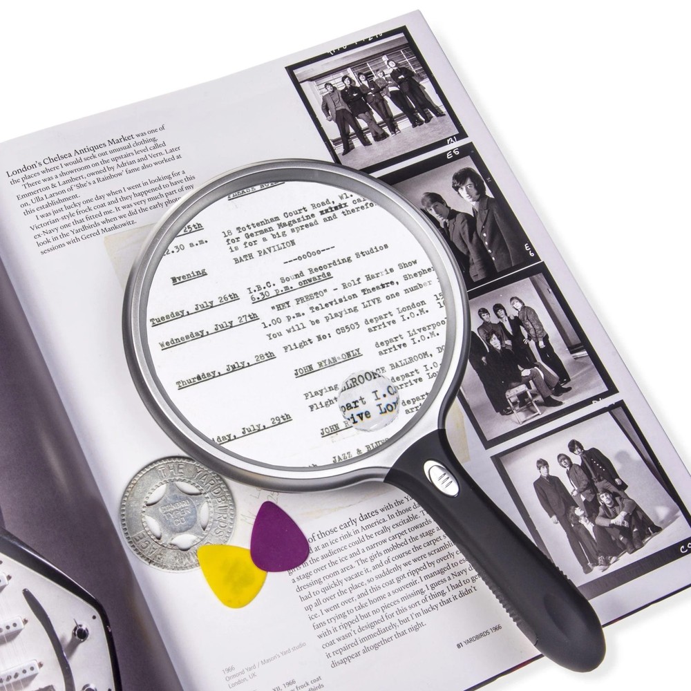 LED Lit 1.5x Magnification 5″ Oversized Handheld
