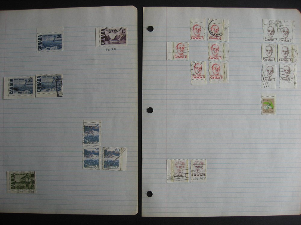 Canada 385 used stamps creating partial, full surrounds, interesting group!