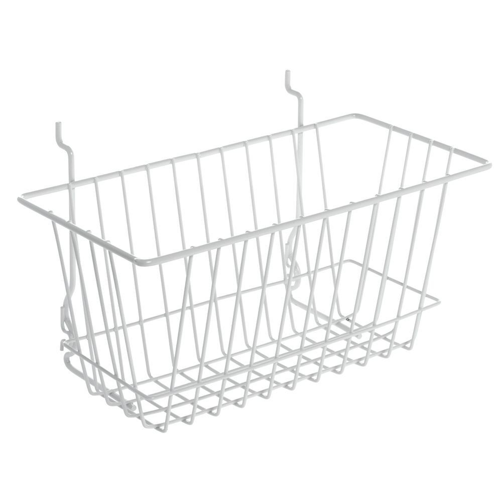 White Slatwall Wire Baskets