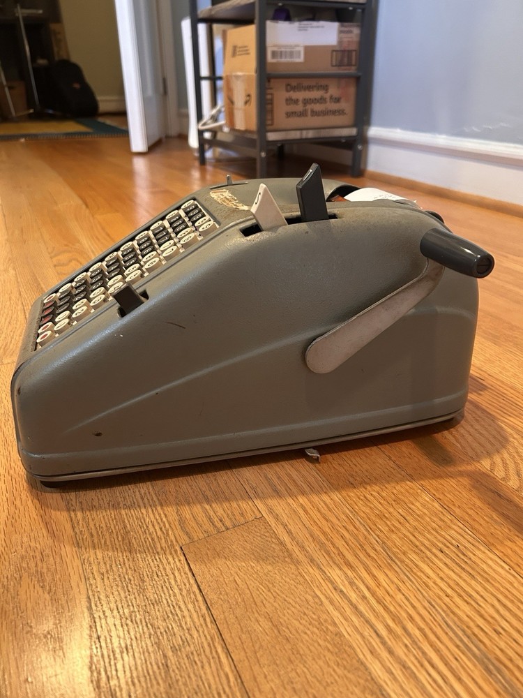 Vintage Adding Machine Calculator With Paper Roll Register