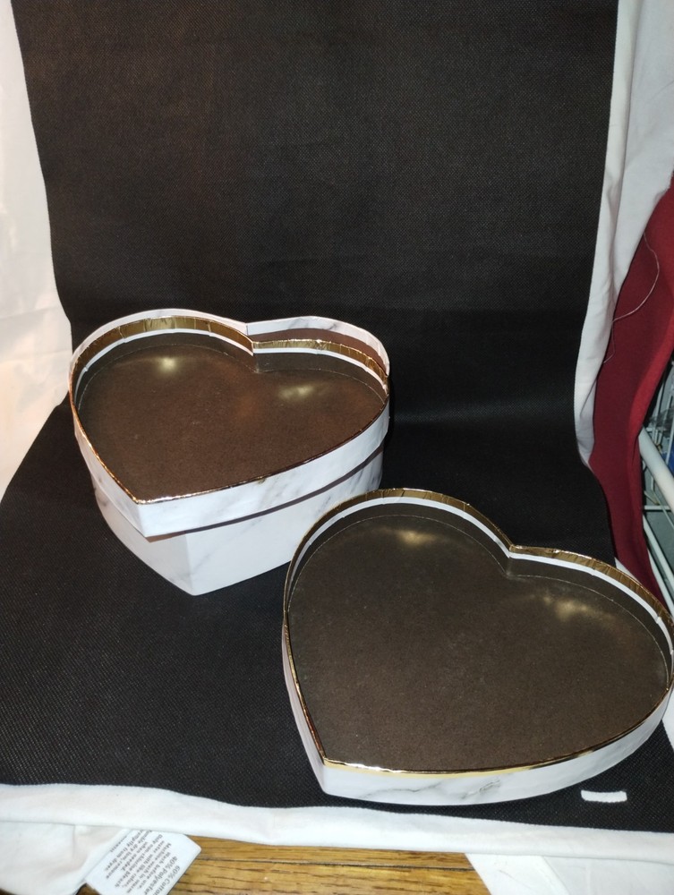 3 Pcs Heart Boxes / Nesting Boxes / Cardboard