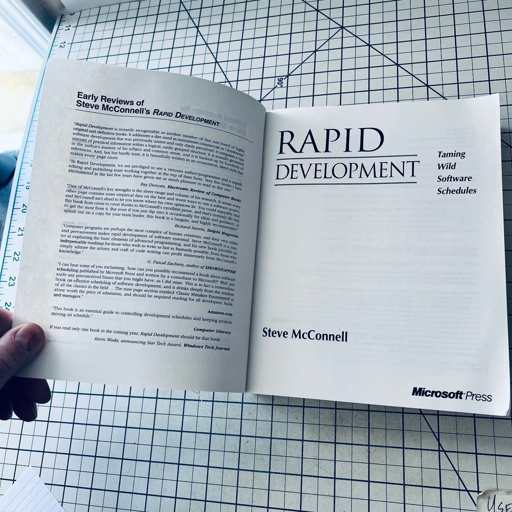 Microsoft Press Rapid Development McConnell 1996 Software Engineering Computing