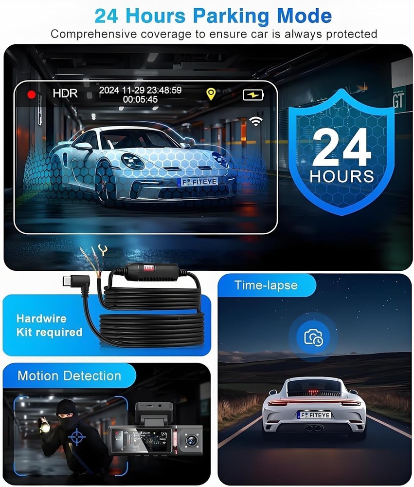 Comprehensive 4K Dash Cam Solution for Cars - Loop Recording & Easy Installation
