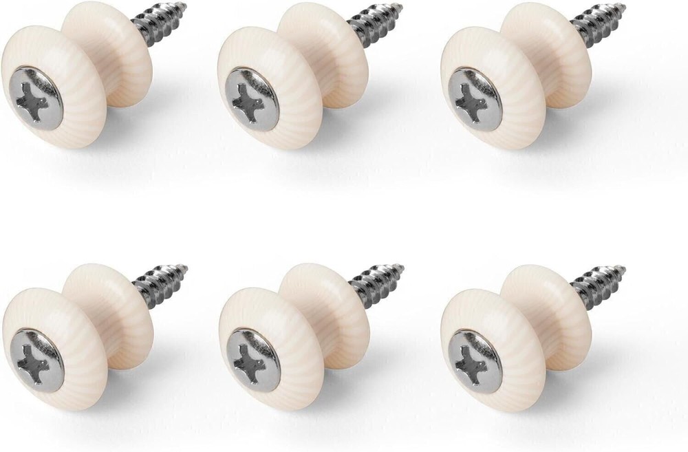 Waverly Guitar Strap Button, Ivoroid Button, Chrome Screw - 6 Pack