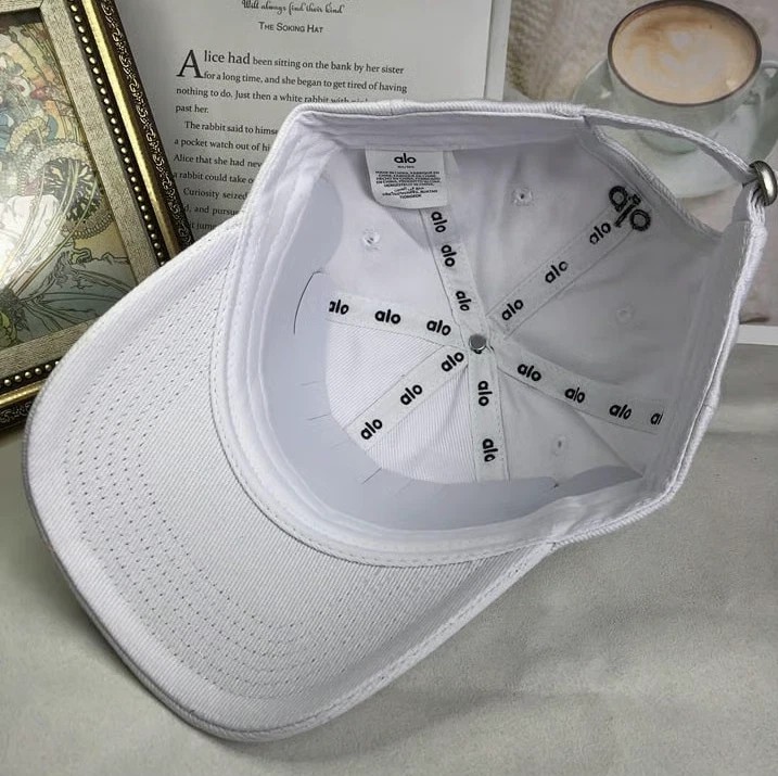 White Athletic Cap Black Logo Adjustable Performance Hat Unisex NWT