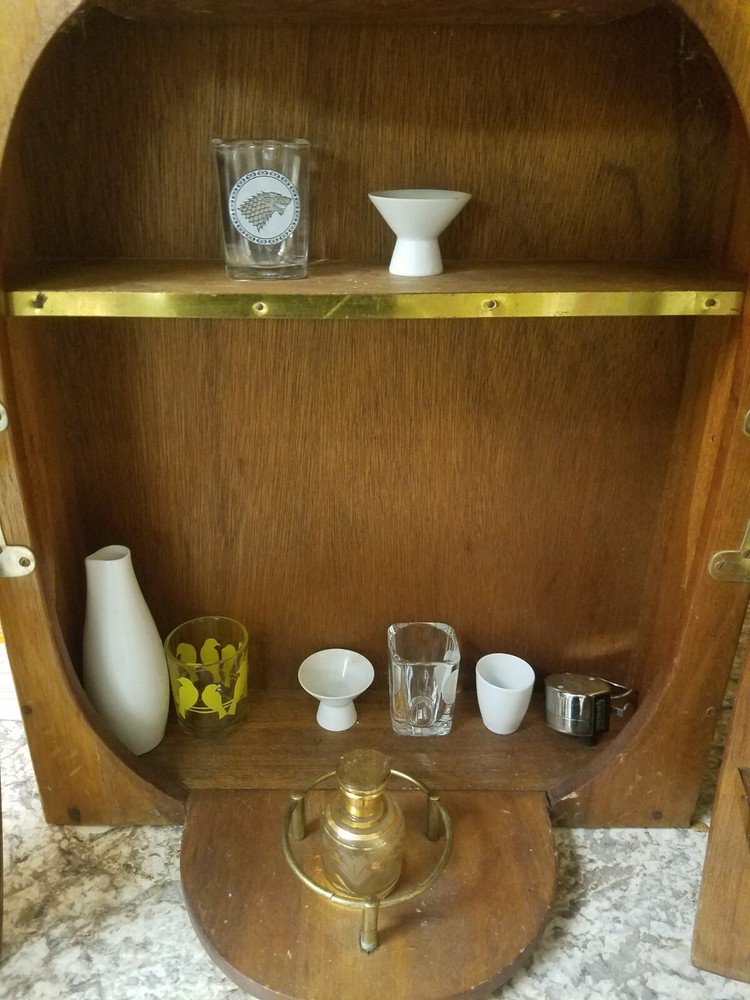Antique Wooden Barrel Mini Bar