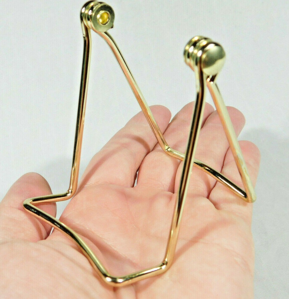 Easel Display Stand Adjustable Folding Small Size Gold color Metal