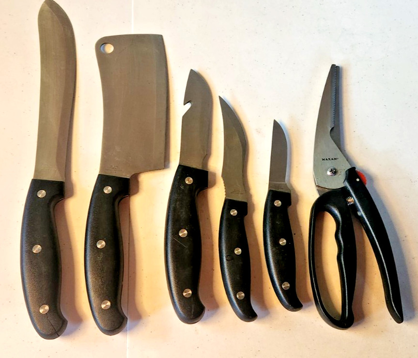 Maxam Butcher Set for Hunters 6-Piece Game Processing Set