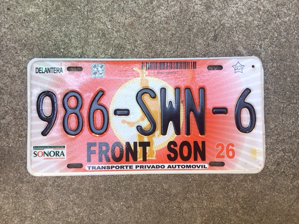 SONORA - MEXICO - LICENSE PLATE