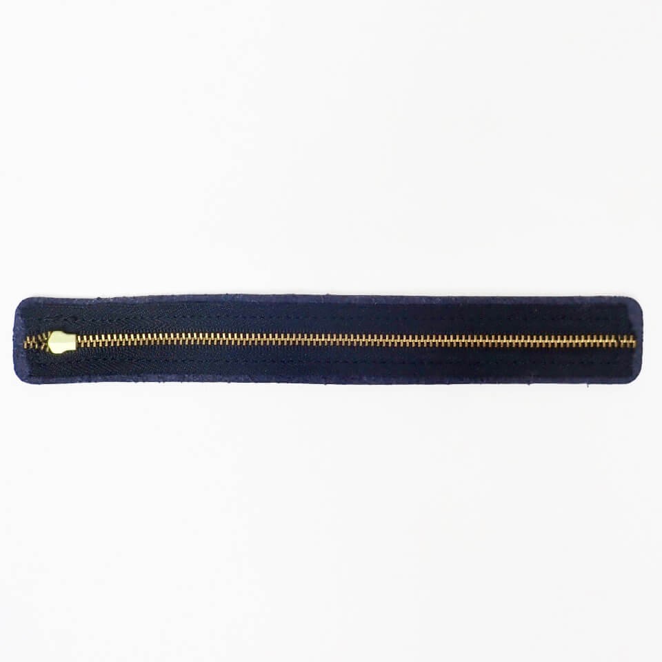 Genuine Leather Zipper Pull (Large 22cm x 3cm) Black