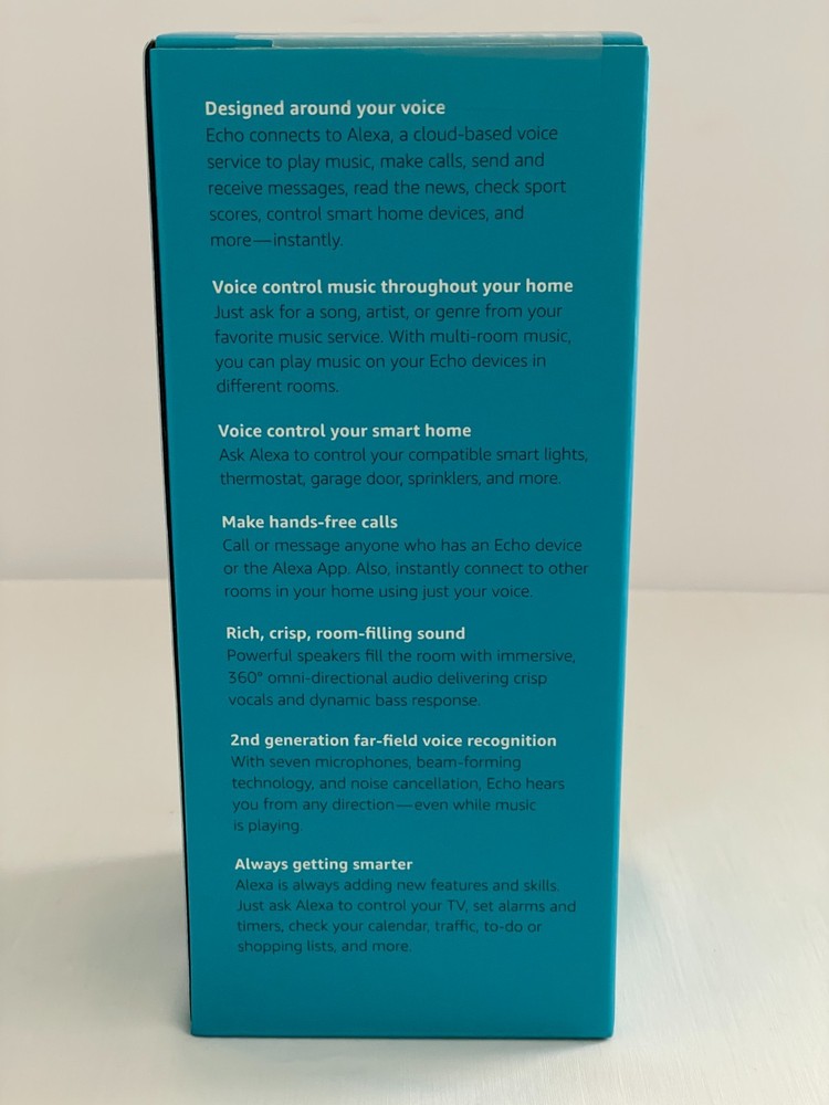 Amazon Echo 2nd generation Smart Assistant Speaker sealed box