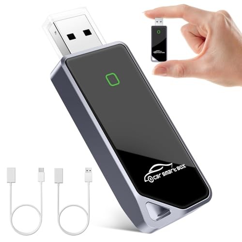 2025 Wireless CarPlay Adapter & Android Auto 2-in-1 Dongle, Classic Black