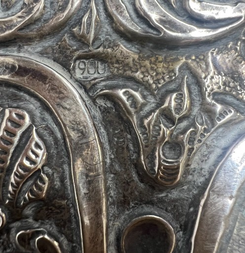 Turkish Repousse 900 Silver wall mirror 10.25"