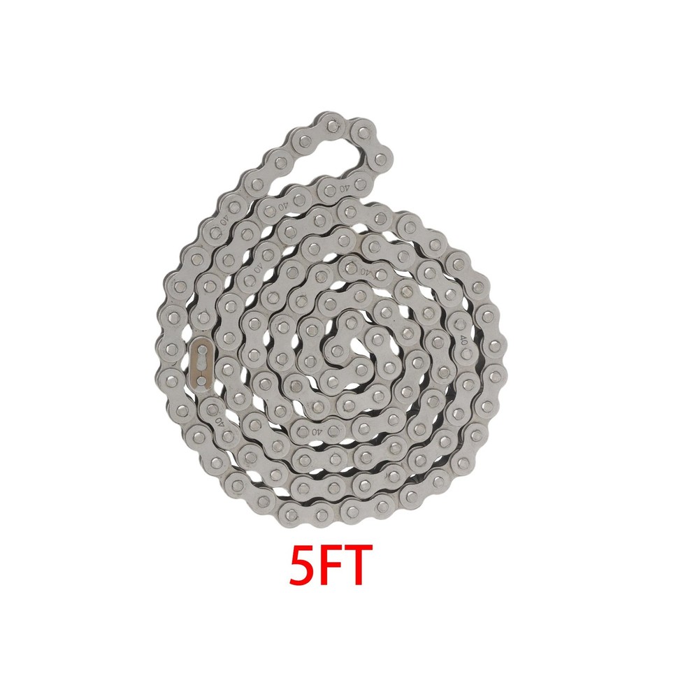  5 Feet #40 Roller Chain + 2 Connecting Links