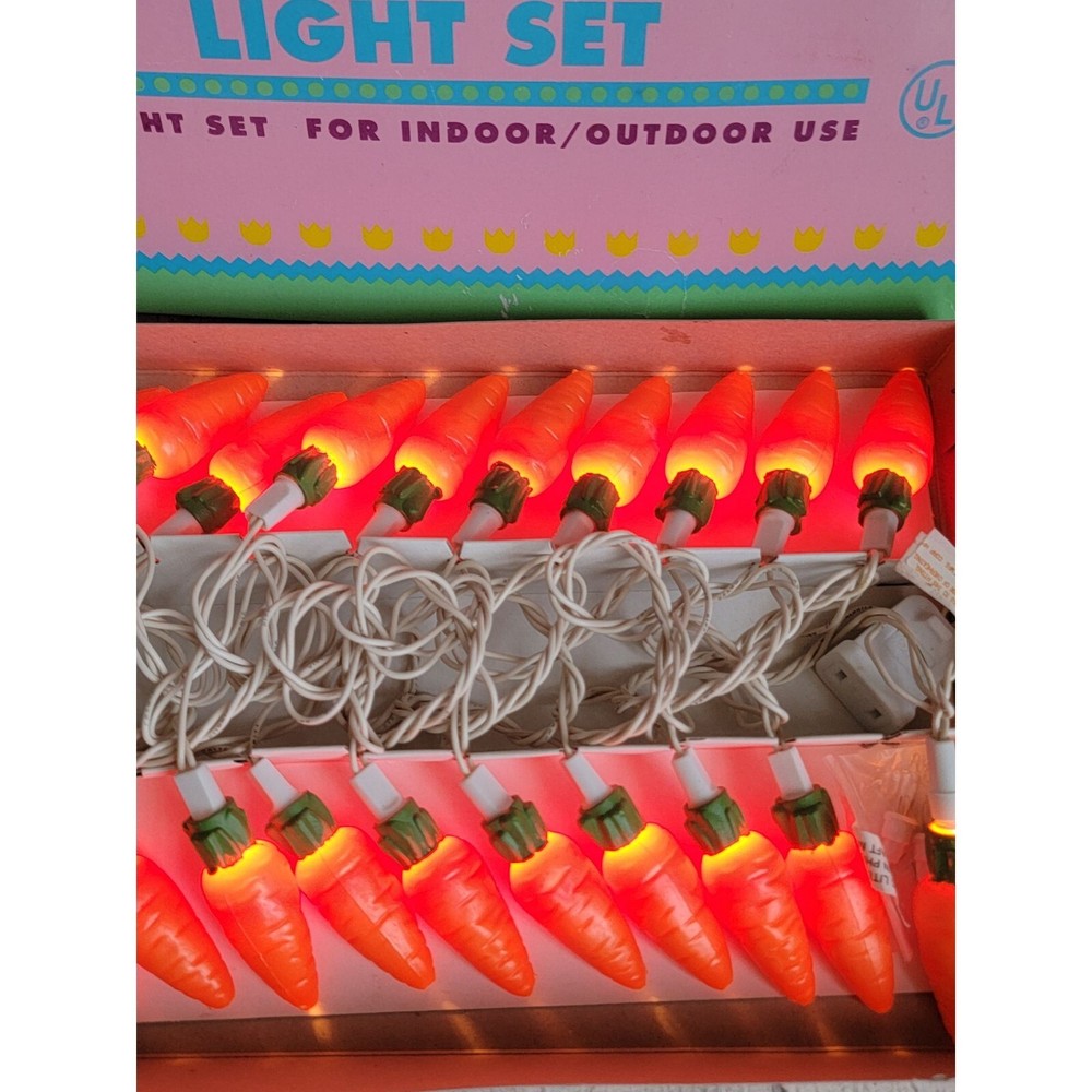 vintage Silvestri Easter carrot string set light up 20 count spring