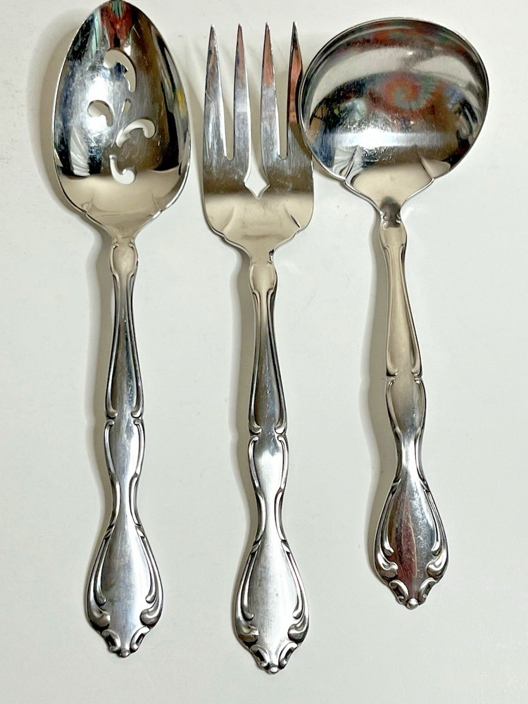 Oneida Cantata 3 Serving Pcs Ladle Fork Spoon Community Replacement Flatware