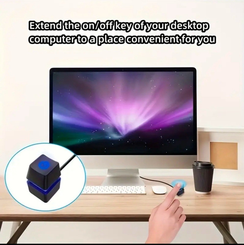 Computer Desktop Switch for PC Motherboard External Power On/Off Button Cable PC